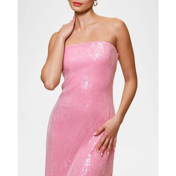 Hutch Women's Elena Strapless Sequin Column Maxi Dress Pink Size Small NWOT - Picture 5 of 12